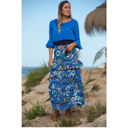 FALDA FERIA JARDÍN AZUL