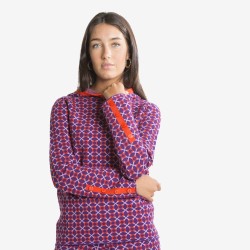 PULLOVER MORA Y NARANJA