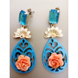 PENDIENTES RESINA TURQUESA
