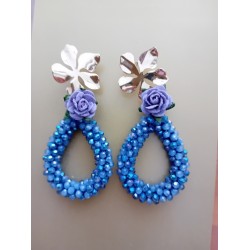 PENDIENTE FLOR AZUL