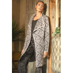 ABRIGO CAYENA NEGRO Y BEIGE