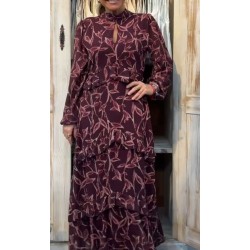 VESTIDO BURGUNDY LEAF
